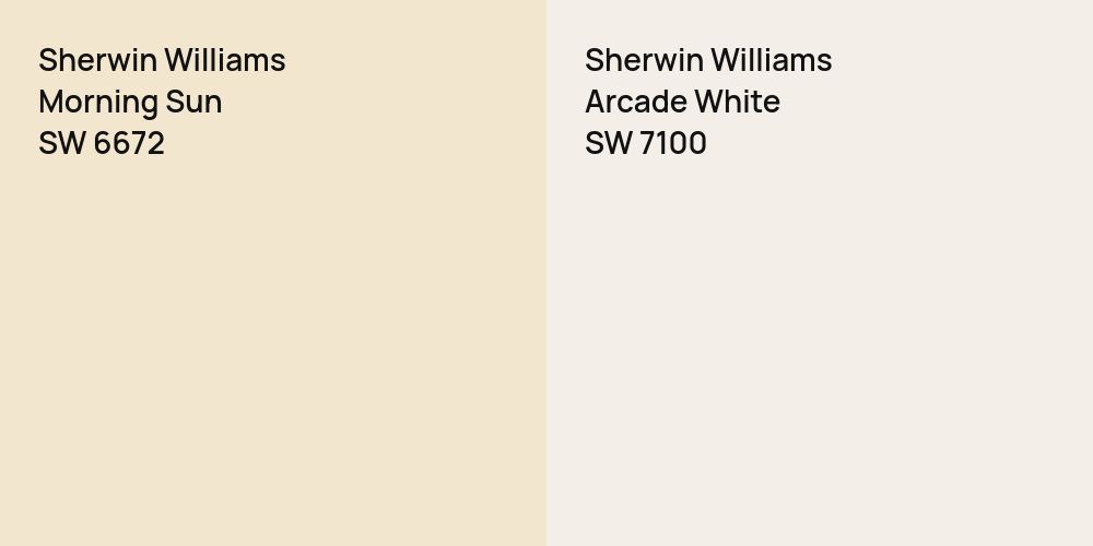 Sherwin Williams Morning Sun vs. Sherwin Williams Arcade White