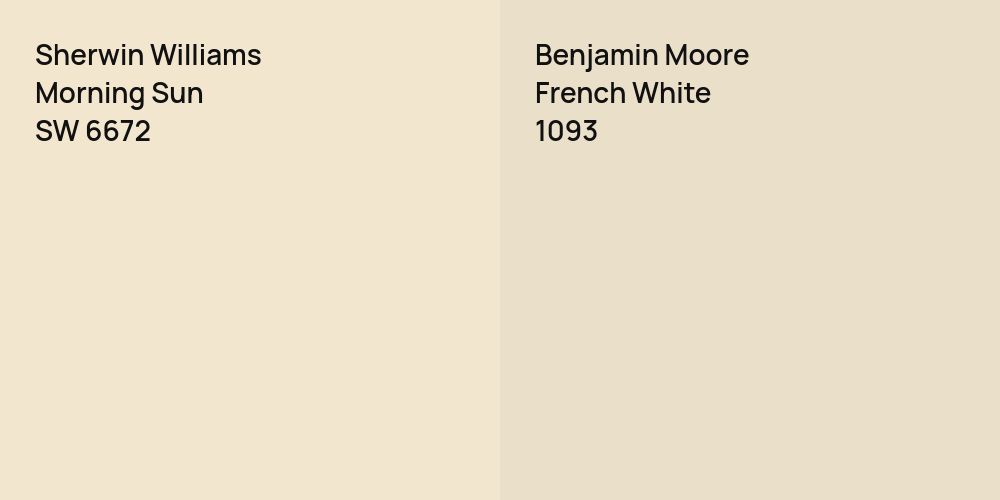 Sherwin Williams Morning Sun vs. Benjamin Moore French White