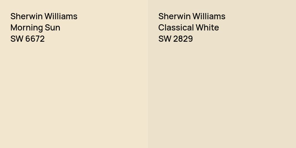 Sherwin Williams Morning Sun vs. Sherwin Williams Classical White