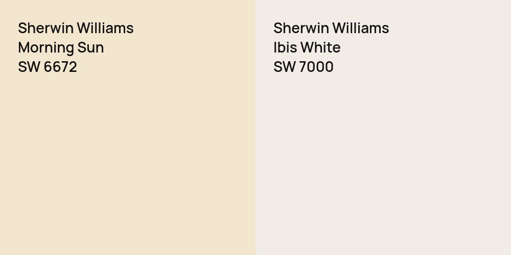 Sherwin Williams Morning Sun vs. Sherwin Williams Ibis White