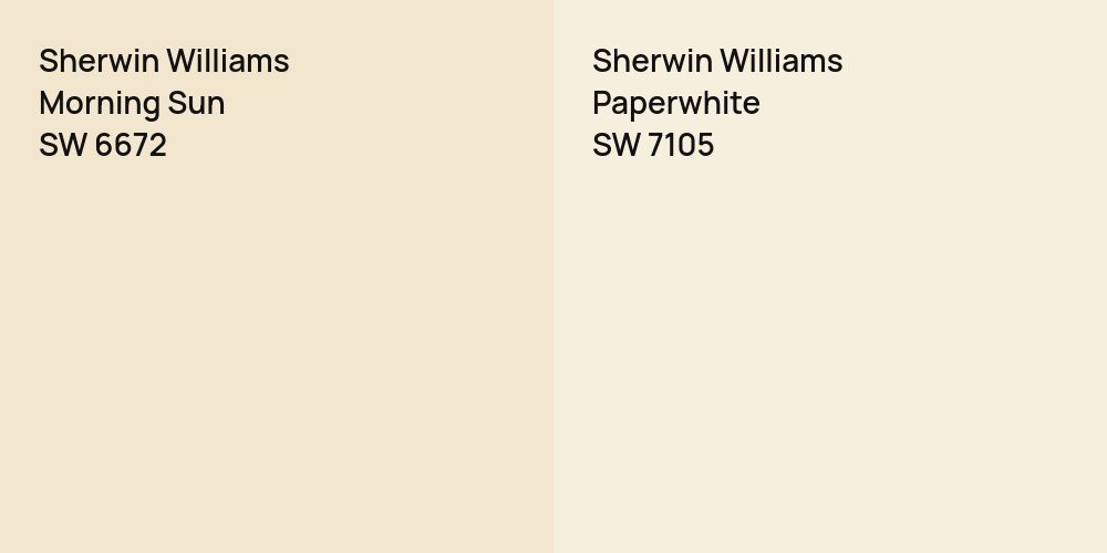 Sherwin Williams Morning Sun vs. Sherwin Williams Paperwhite