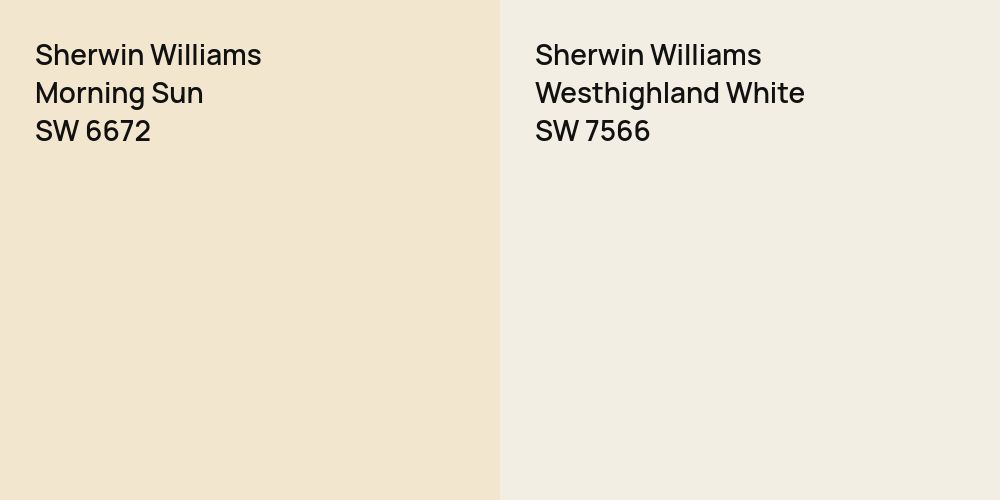 Sherwin Williams Morning Sun vs. Sherwin Williams Westhighland White