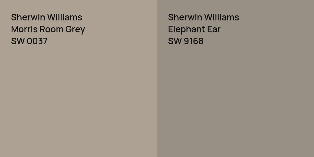 Sherwin Williams Morris Room Grey vs. Sherwin Williams Elephant Ear