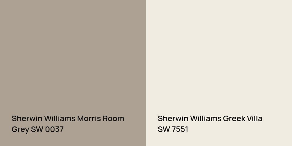 Sherwin Williams Morris Room Grey vs. Sherwin Williams Greek Villa