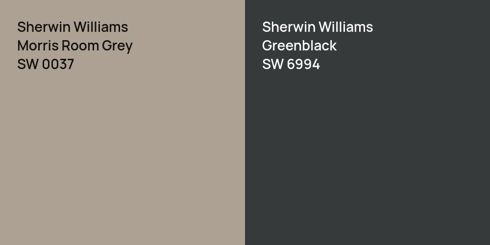 Sherwin Williams Morris Room Grey vs. Sherwin Williams Greenblack