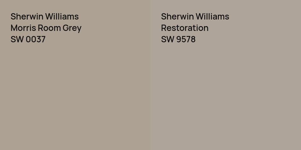 Sherwin Williams Morris Room Grey vs. Sherwin Williams Restoration