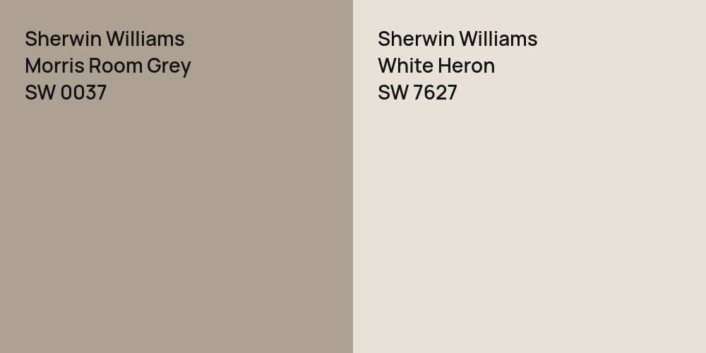 Sherwin Williams Morris Room Grey vs. Sherwin Williams White Heron