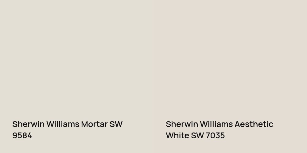 Sherwin Williams Mortar vs. Sherwin Williams Aesthetic White