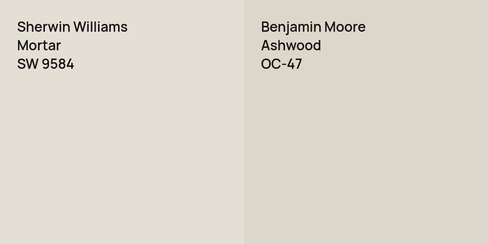 Sherwin Williams Mortar vs. Benjamin Moore Ashwood