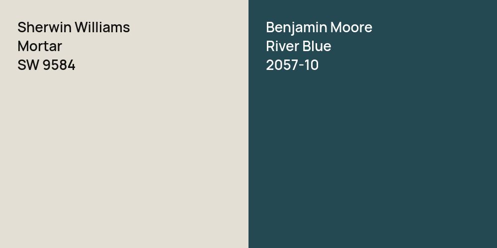 Sherwin Williams Mortar vs. Benjamin Moore River Blue