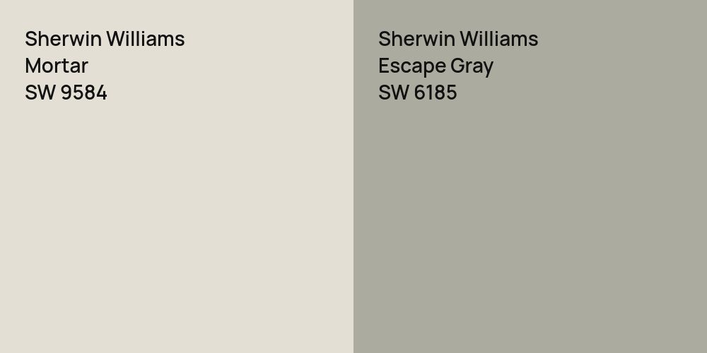 Sherwin Williams Mortar vs. Sherwin Williams Escape Gray