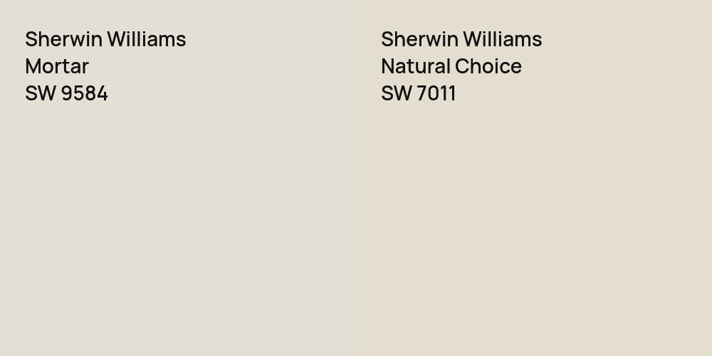 Sherwin Williams Mortar vs. Sherwin Williams Natural Choice