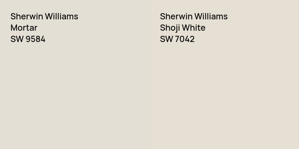 Sherwin Williams Mortar vs. Sherwin Williams Shoji White