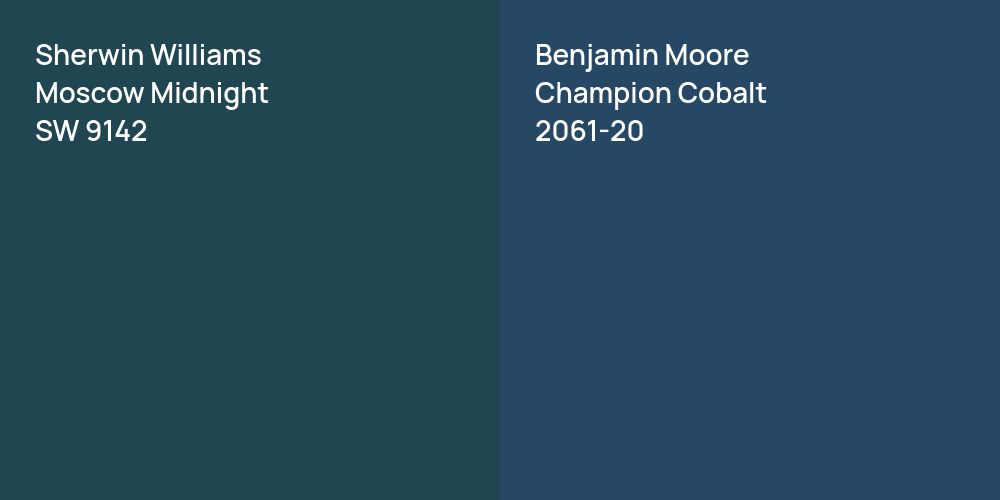 Sherwin Williams Moscow Midnight vs. Benjamin Moore Champion Cobalt