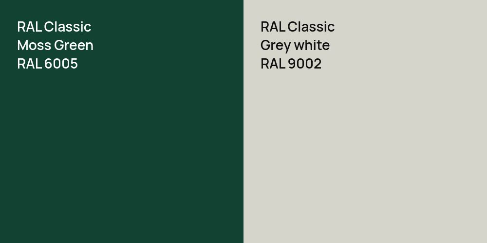 RAL Classic Moss Green vs. RAL Classic  Grey white