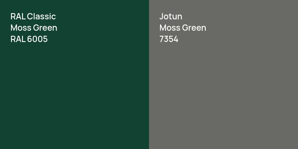 RAL Classic Moss Green vs. Jotun Moss Green