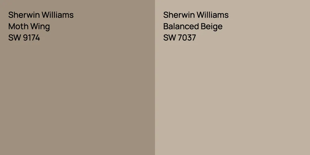 Sherwin Williams Moth Wing vs. Sherwin Williams Balanced Beige