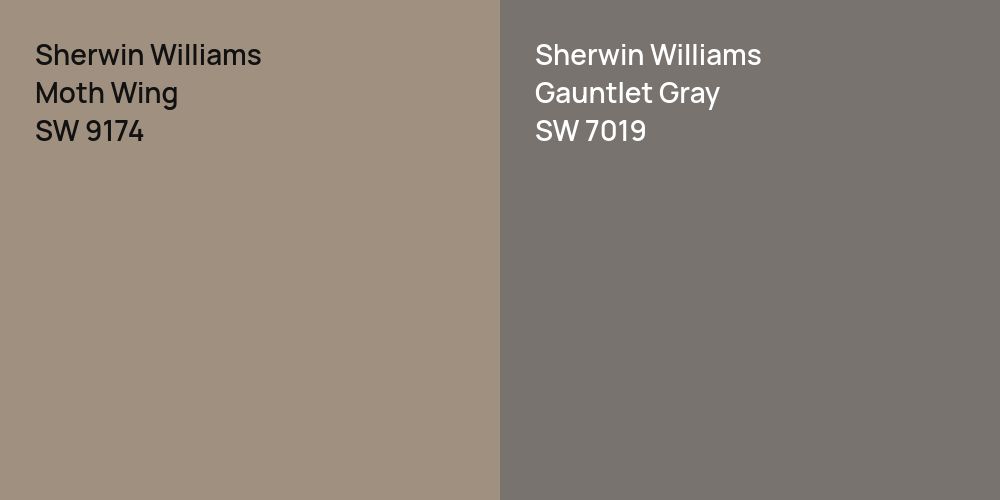 Sherwin Williams Moth Wing vs. Sherwin Williams Gauntlet Gray