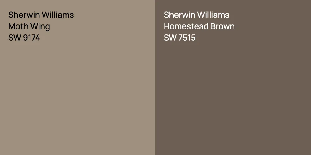 Sherwin Williams Moth Wing vs. Sherwin Williams Homestead Brown