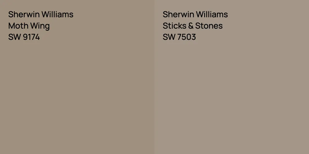 Sherwin Williams Moth Wing vs. Sherwin Williams Sticks & Stones