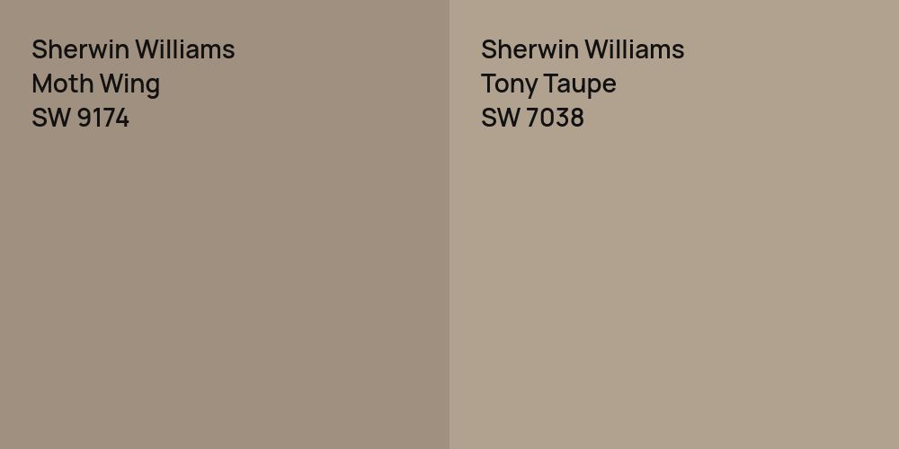 Sherwin Williams Moth Wing vs. Sherwin Williams Tony Taupe