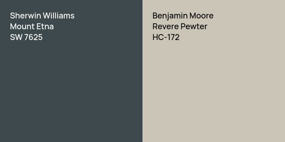 Sherwin Williams Mount Etna vs. Benjamin Moore Revere Pewter