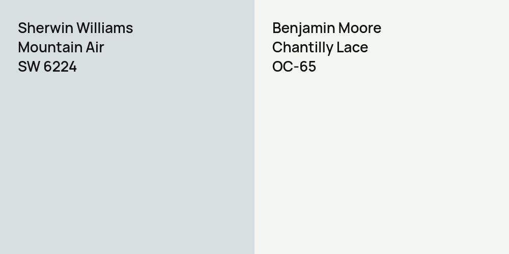 Sherwin Williams Mountain Air vs. Benjamin Moore Chantilly Lace