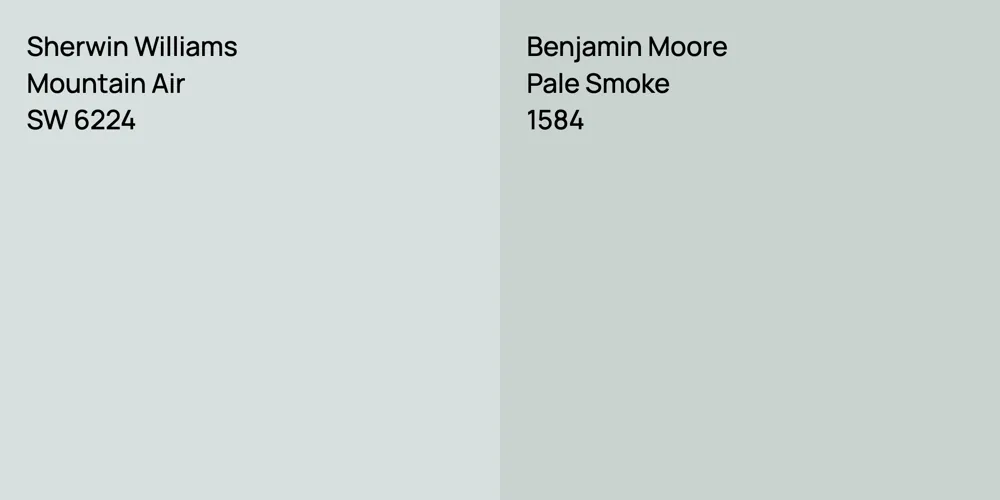 Sherwin Williams Mountain Air vs. Benjamin Moore Pale Smoke