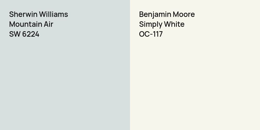 Sherwin Williams Mountain Air vs. Benjamin Moore Simply White