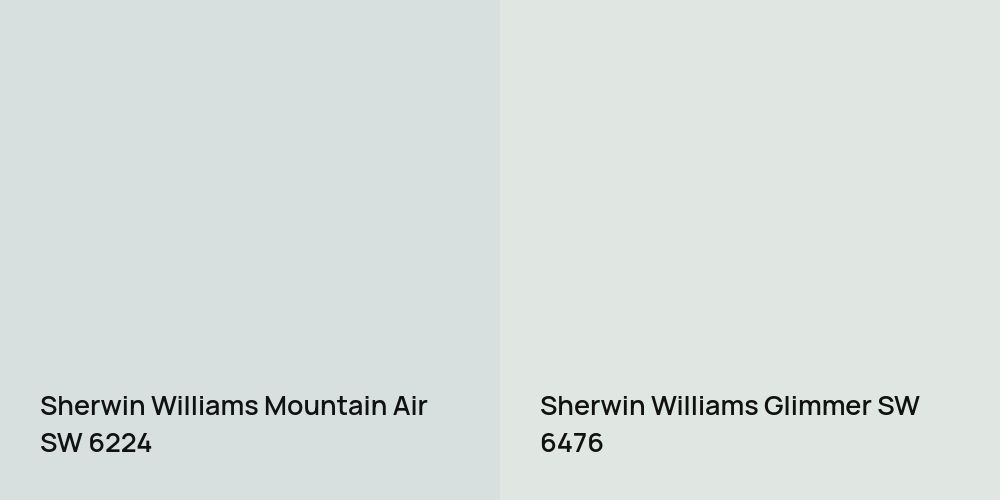 Sherwin Williams Mountain Air vs. Sherwin Williams Glimmer