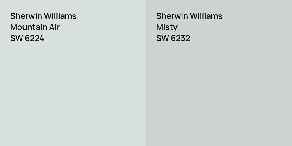 Sherwin Williams Mountain Air vs. Sherwin Williams Misty