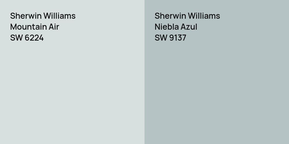 Sherwin Williams Mountain Air vs. Sherwin Williams Niebla Azul