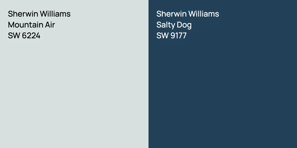 Sherwin Williams Mountain Air vs. Sherwin Williams Salty Dog