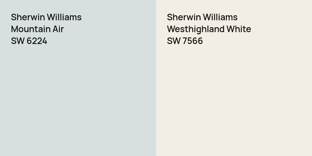 Sherwin Williams Mountain Air vs. Sherwin Williams Westhighland White