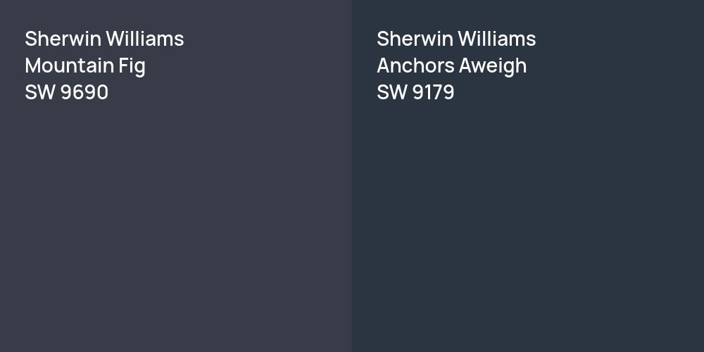 Sherwin Williams Mountain Fig vs. Sherwin Williams Anchors Aweigh