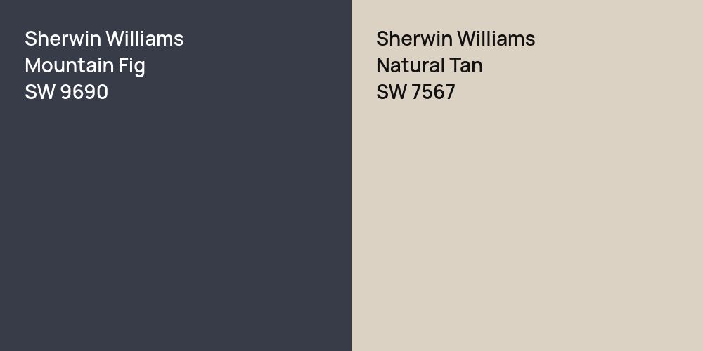 Sherwin Williams Mountain Fig vs. Sherwin Williams Natural Tan