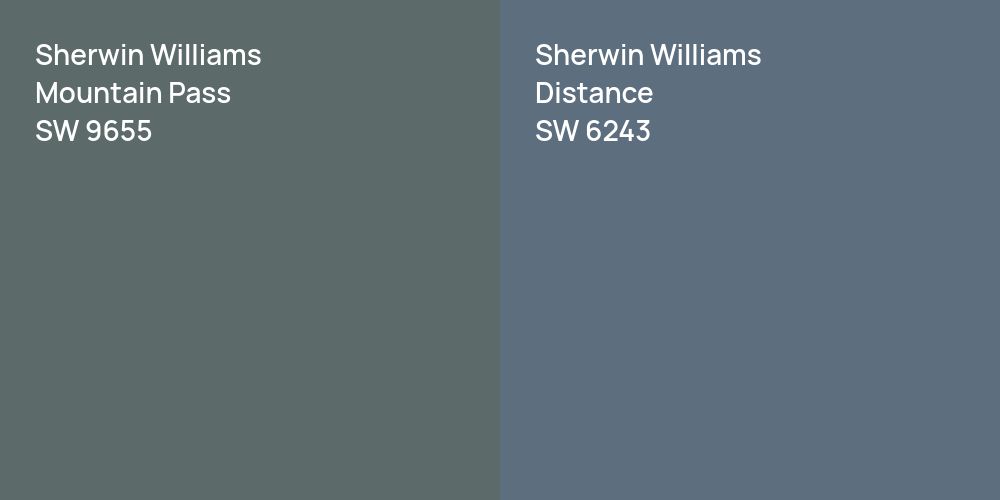 Sherwin Williams Mountain Pass vs. Sherwin Williams Distance