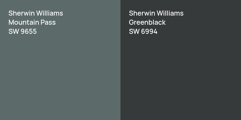 Sherwin Williams Mountain Pass vs. Sherwin Williams Greenblack