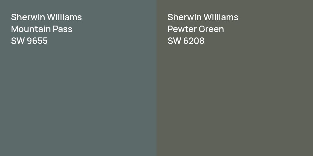 Sherwin Williams Mountain Pass vs. Sherwin Williams Pewter Green