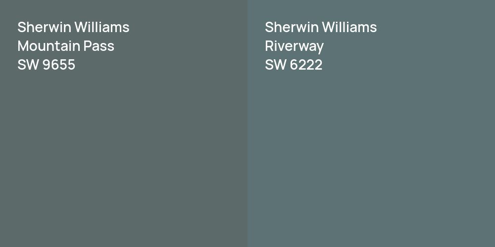 Sherwin Williams Mountain Pass vs. Sherwin Williams Riverway