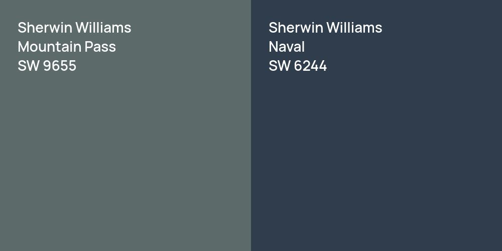 Sherwin Williams Mountain Pass vs. Sherwin Williams Naval