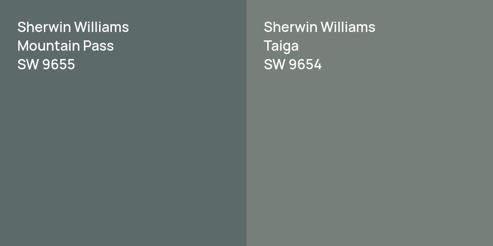 Sherwin Williams Mountain Pass vs. Sherwin Williams Taiga