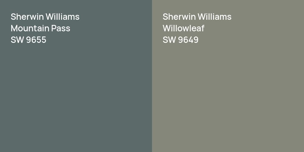 Sherwin Williams Mountain Pass vs. Sherwin Williams Willowleaf