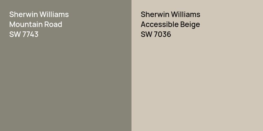 Sherwin Williams Mountain Road vs. Sherwin Williams Accessible Beige