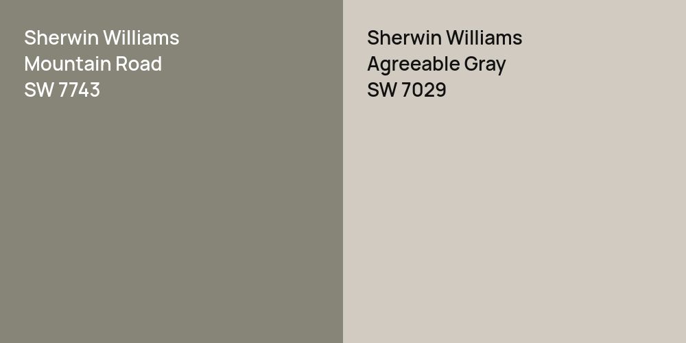 Sherwin Williams Mountain Road vs. Sherwin Williams Agreeable Gray