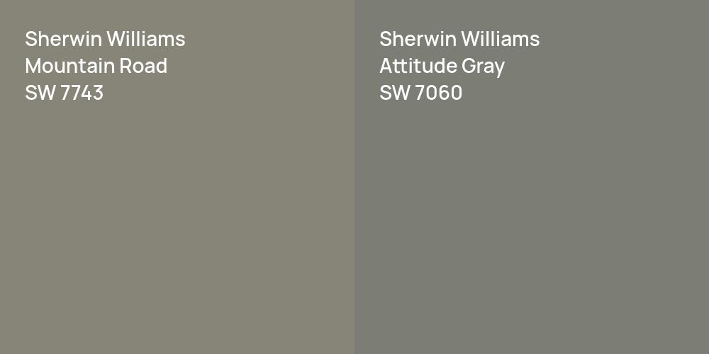 Sherwin Williams Mountain Road vs. Sherwin Williams Attitude Gray