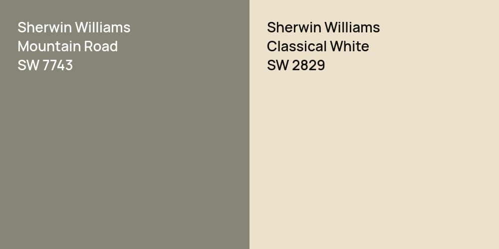 Sherwin Williams Mountain Road vs. Sherwin Williams Classical White