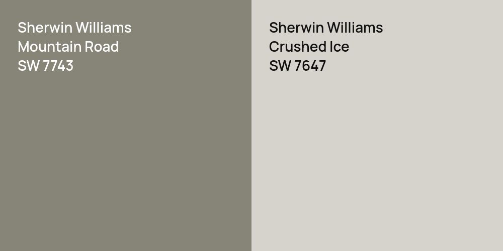 Sherwin Williams Mountain Road vs. Sherwin Williams Crushed Ice