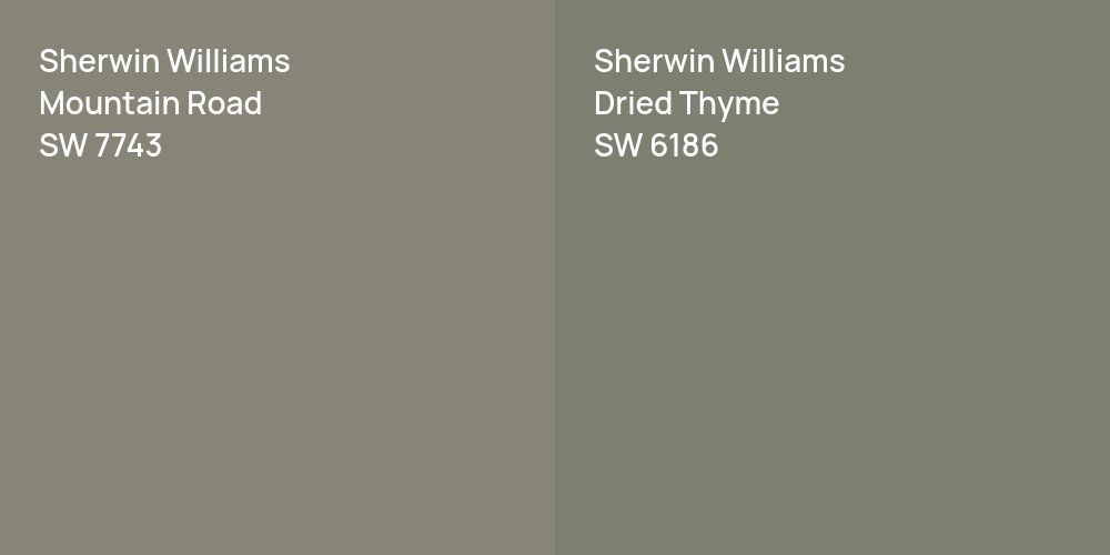 Sherwin Williams Mountain Road vs. Sherwin Williams Dried Thyme