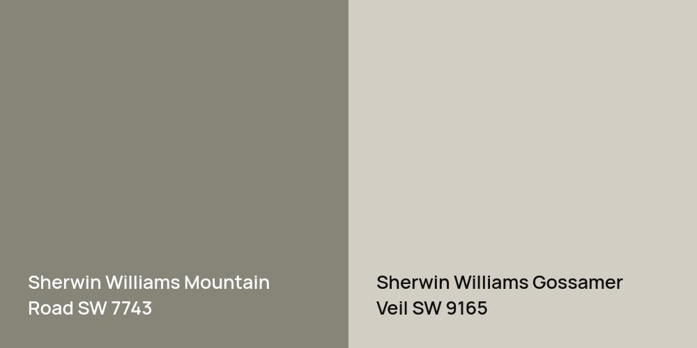 Sherwin Williams Mountain Road vs. Sherwin Williams Gossamer Veil